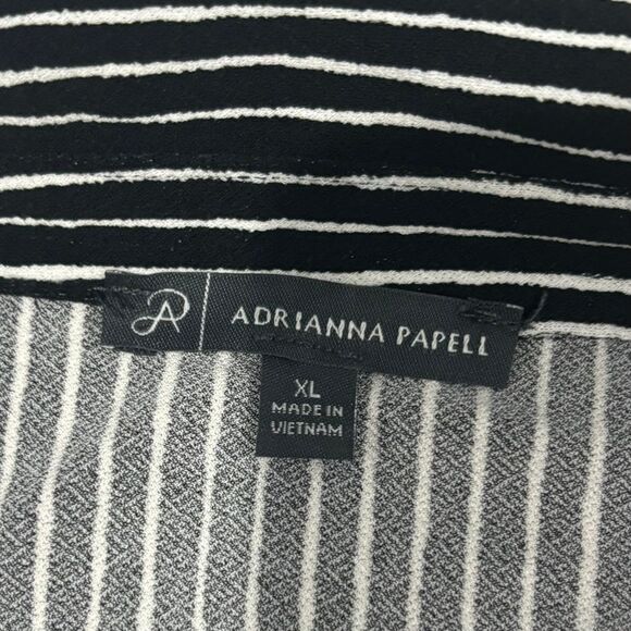 Adrianna‎ Papell Black White Stripes Blouse Top Women's Size XL - Picture 6 of 10